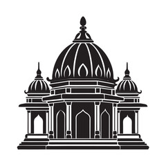 vector-of-silhouette-of-hindu-temple-cap-on-the-wh.eps