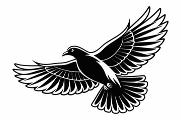 dove bird sihouette black vector