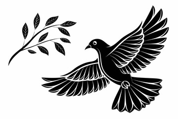 dove bird sihouette black vector