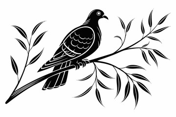dove bird sihouette black vector