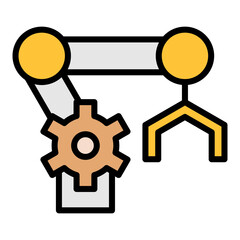 Robotic Arm Outline Color Icon