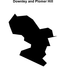 Downley and Plomer Hill (England) blank outline map