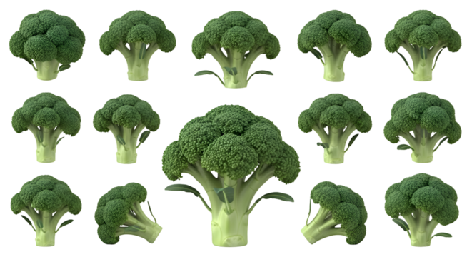 Broccoli: Fresh Greens, Vibrant Hues,  Transparent Background Images,  Perfect for Designs