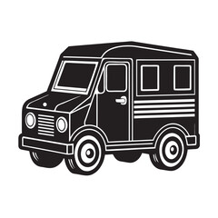 vector-of-silhouette-of-mail-truck-on-the-white-ba.eps