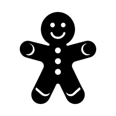 gingerbread man holiday biscuit or cookie flat vector art