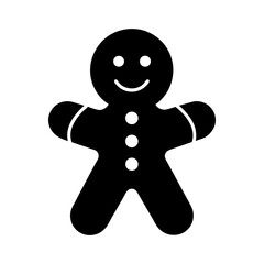 gingerbread man holiday biscuit or cookie flat vector art