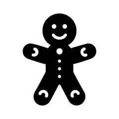 gingerbread man holiday biscuit or cookie flat vector art