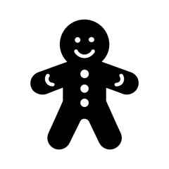 gingerbread man holiday biscuit or cookie flat vector art