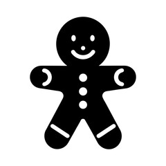 gingerbread man holiday biscuit or cookie flat vector art
