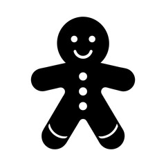 gingerbread man holiday biscuit or cookie flat vector art