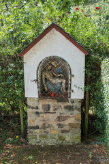 View of a single Station of the Cross near Johannisberg in the Rheingau