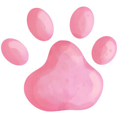 Hand-painted watercolor cat footprints