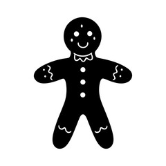 gingerbread man isolated on black vector