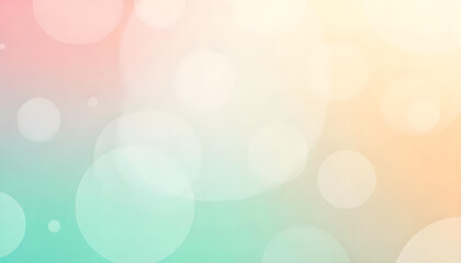 Delicate abstract background with overlapping translucent shapes in soft pink, mint green, and pale yellow