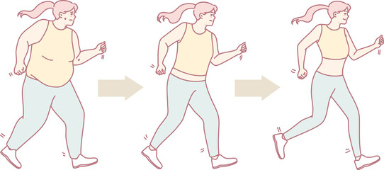 An illustration of the remarkable transformation from a sedentary to an active lifestyle through running