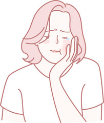 An Emotional Character Illustration Showing Thoughtful Expression, Evoking Deep Feelings