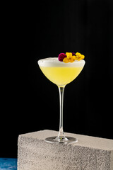 Elegant luxury cocktail in front of dark background