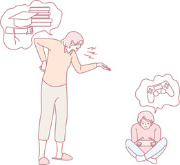 A humorous depiction of the clash between study obligations and gaming interests faced by students today