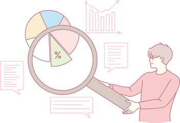 A skilled individual analyzes data visualizations like pie charts and graphs to uncover insights for informed decisions