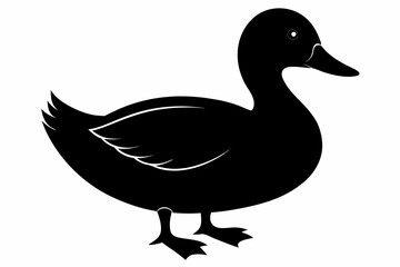 duck sihouette black vector