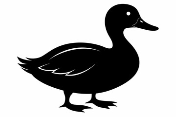duck sihouette black vector