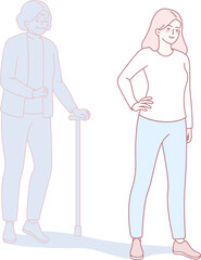 An illustration emphasizing the strong connection and bond that exists between generations due to companionship