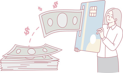 This visual shows how to manage finances with cash and cards, emphasizing budgeting and financial planning