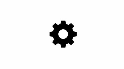 Fototapeta premium Simple Vector Gear Icon Black and White Minimalist Design Element for Settings Cogwheel Symbol and Technical Illustration Projects 