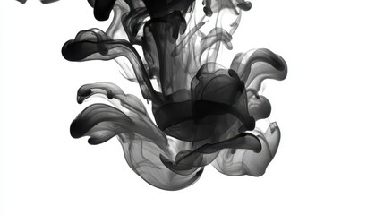 Creative Abstract Black Ink Swirling in Water Design