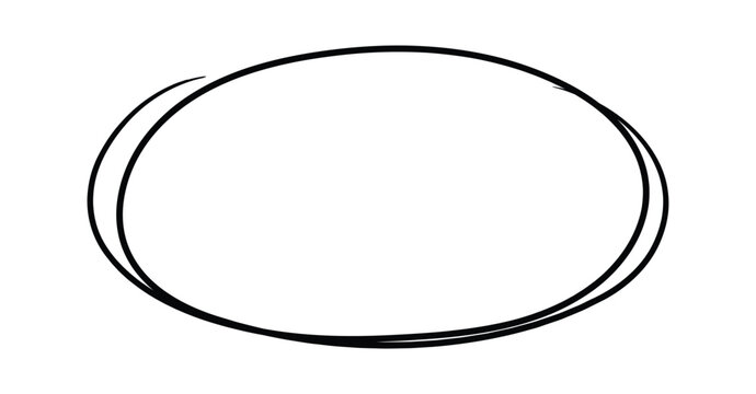 Double oval shape emphasizing a specific area with hand drawn lines, creating a simple yet effective visual element on a clean white background