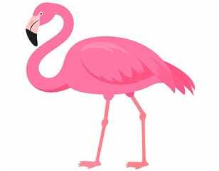 Obraz premium 横向きのフラミンゴのイラスト