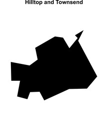 Hilltop and Townsend (England) blank outline map