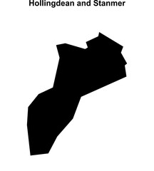 Hollingdean and Stanmer (England) blank outline map