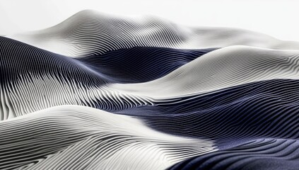Naklejka premium Abstract, wavy, textured landscape in grayscale