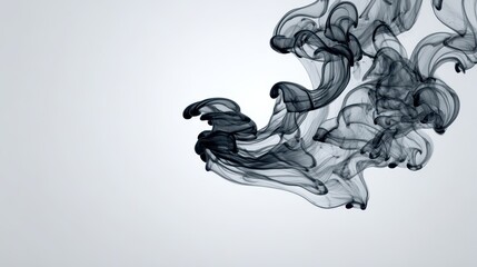 Black Ink in Water Creating Abstract Swirls