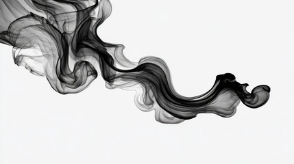 Abstract Black Ink Swirling in Water Art