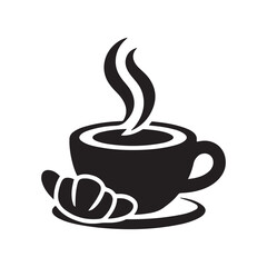 breaktime icon. Vector black silhouette. with white background