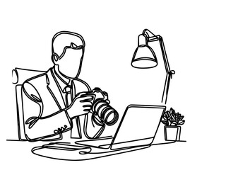 man with gavel and laptop