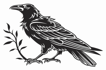 rook bird sihouette black vector