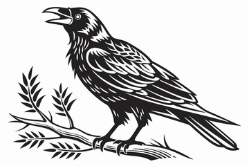 rook bird sihouette black vector