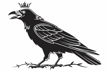 rook bird sihouette black vector