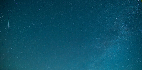 Beautiful bright Milky Way on the starry sky.  Astronomical background.