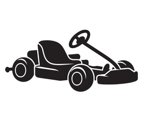 Fototapeta premium Minimal Go Kart Vector Graphic Flat Style Racing Vehicle Illustration