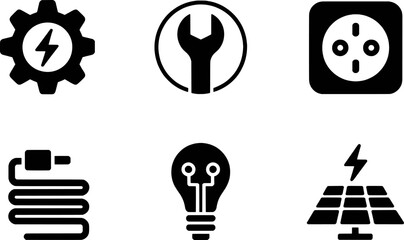 Electrical engineering icons power energy symbols