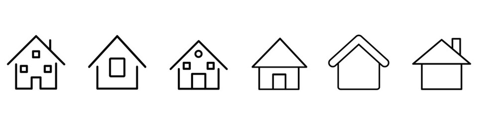 Adobe Illustrator ArtwHouse icon vector set. Home illustration sign collection. Building symbol. Hotel logo. Houses set of web icons. Home for web and mobile app.ork