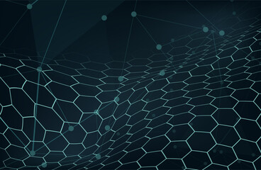 Abstract background hexagon network technology