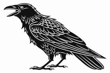 raven sihouette black vector