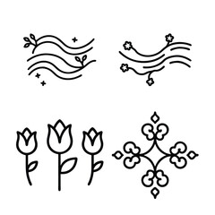 Vintage floral vector decorative elements set for design