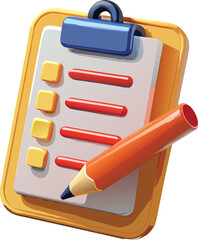 3D Coloring clipboard and pencil