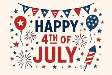Obraz premium Happy 4th of July Celebration with US Flag